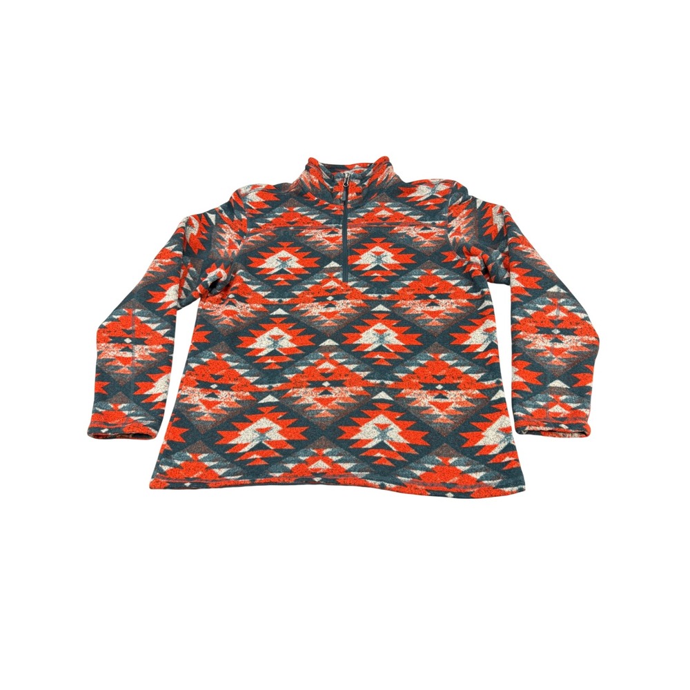 The North Face Mens XL Aztec Geometric Print Quarter Zip Fleece Pullover